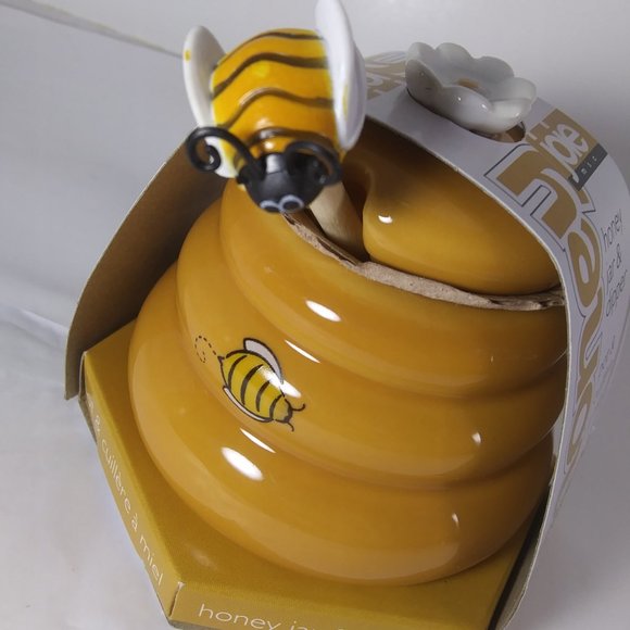 NEW BPA free  small cute honey jar  W/ bee dipper - Picture 14 of 15